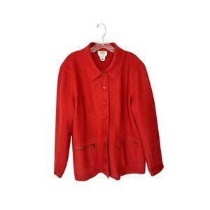 Talbots Vintage Orange Alpaca Blend Fall Button Front Chore Jacket Size 1X